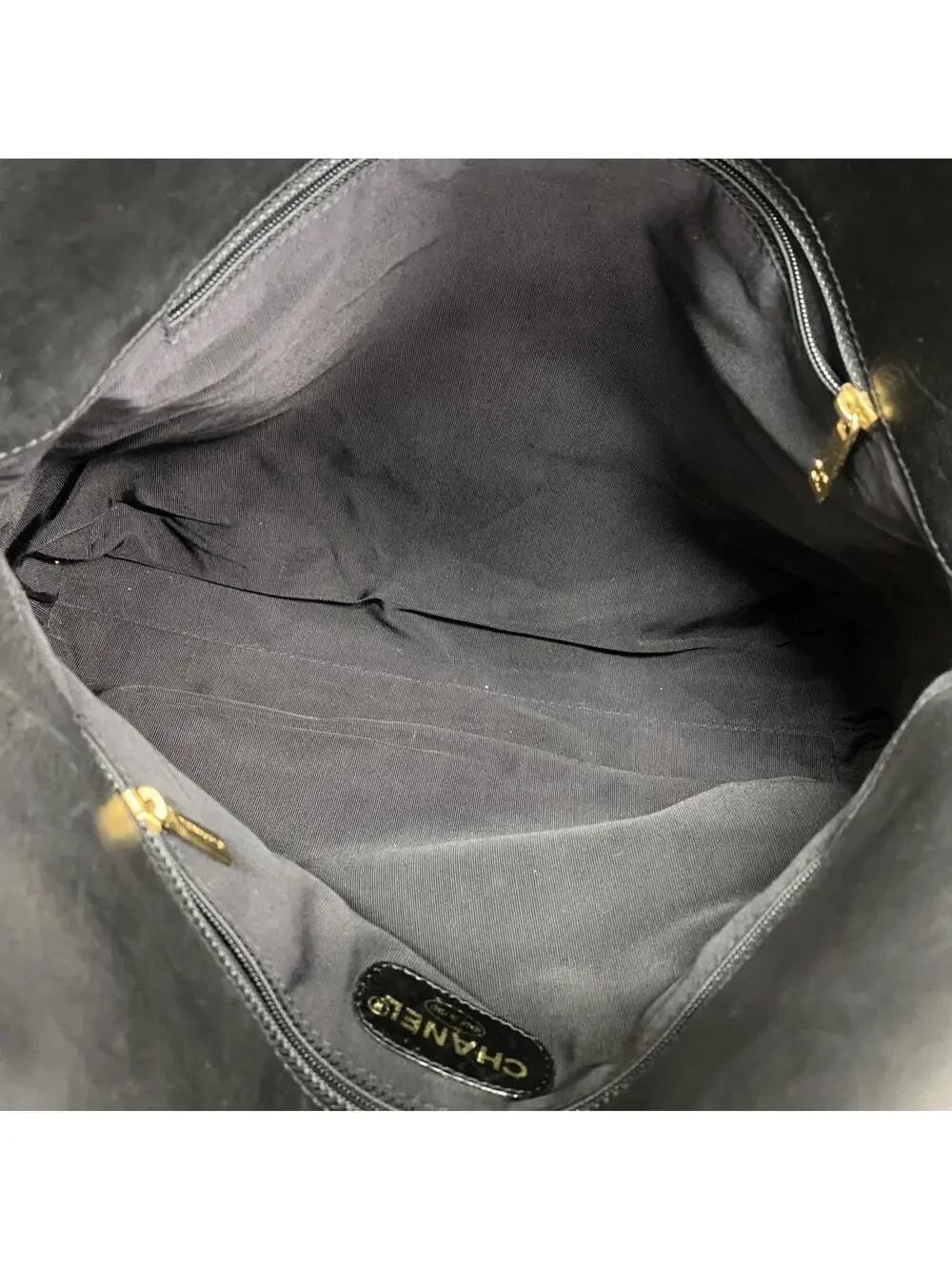 Chanel Vintage Cc Logo Tote Leather #325553C10B